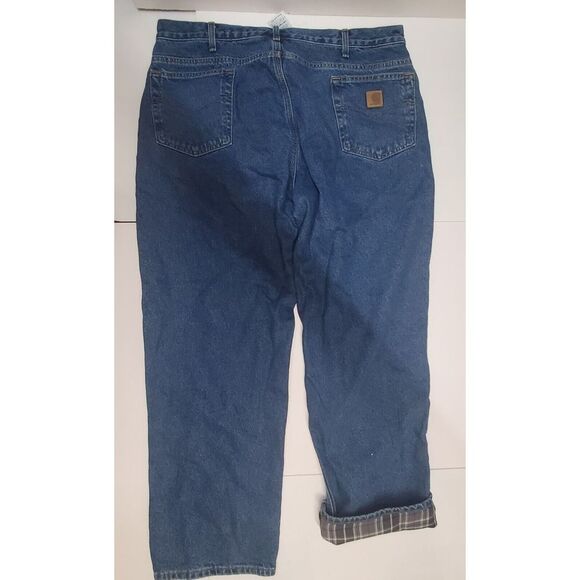 Carhartt Flannel Lined Blue Jeans 40X30 Made In MEXICO Medium Wash - Picture 2 of 6